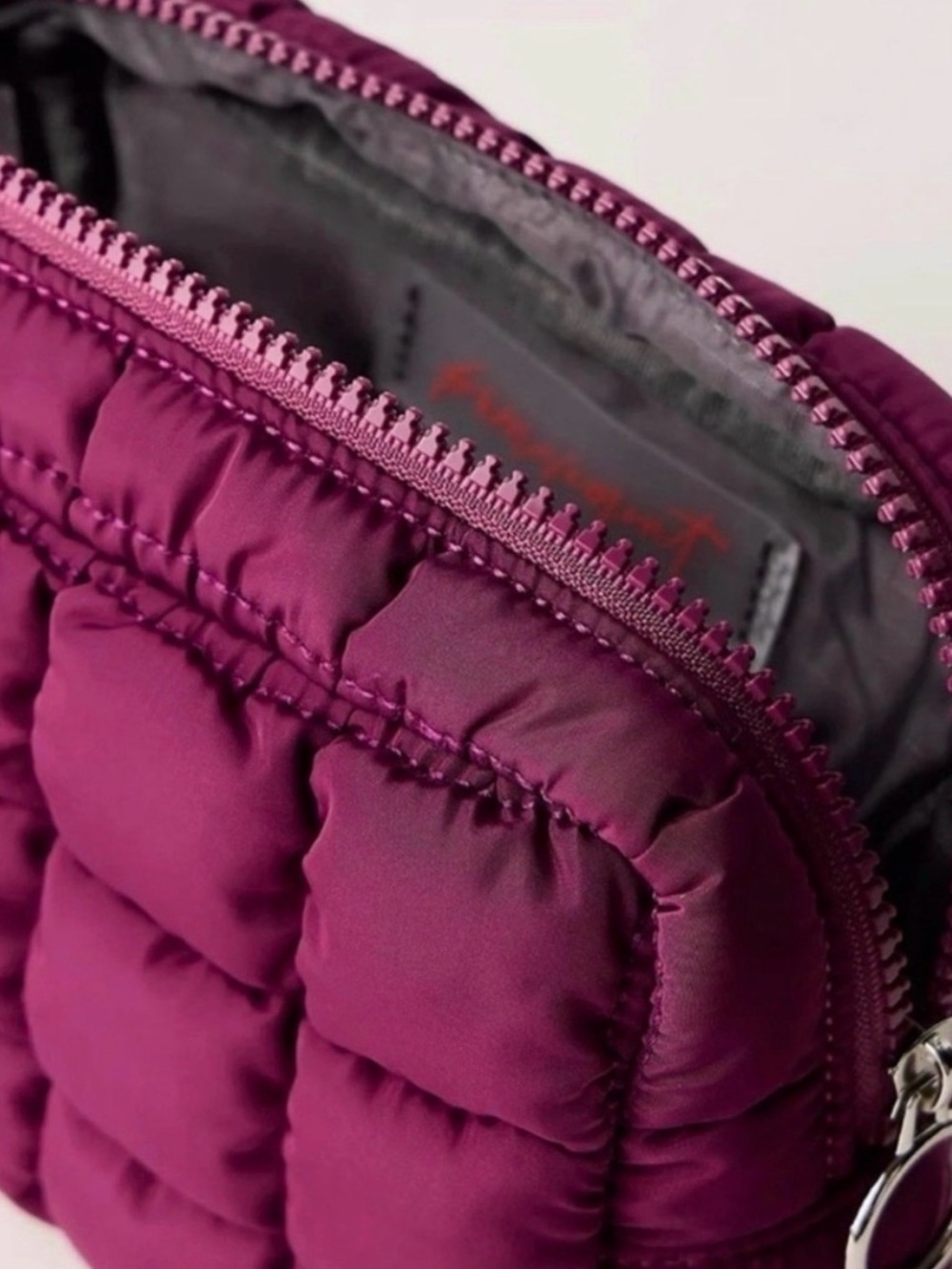 Free people Quilted Mini Case. NWT. Deep mulberry - Picture 2 of 2